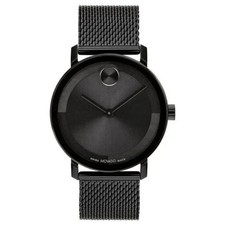 Movado Man's Bold Evolution Black IP Textured  Dial Swiss Watch 3601072 New picture
