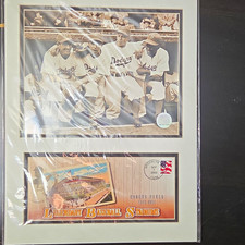 Brooklyn Dodgers Vintage Baseball Photo Framed Display w/ Ebbets Field Print picture