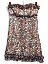 Vintage Y2K Betsey Johnson Silk Floral Paisley Strapless Dress 2 picture