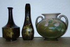 Roseville and Weller Pottery, 3 pieces, Vintage Art Pottery in excellent cond.  picture