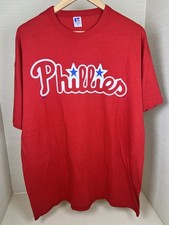 Vintage 2000 Russell Athletic Philadelphia Phillies MLB T Shirt Size XL Red picture