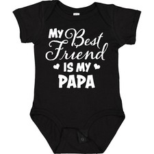Inktastic My Best Friend Is My Papa With Hearts Baby Bodysuit Family One-piece picture