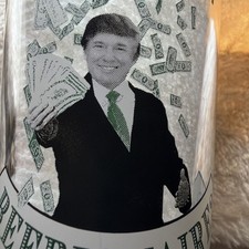RARE Donald TRUMP VTG Flying Saucer 2004 Tax Day Pint Glass Beerionaire Rare picture