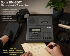Vintage Sony BM-850T Professional Microcassette Transcriber New Old Stock in Box picture