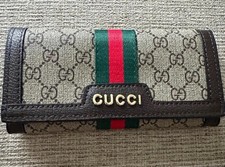 Gucci Ophidia Leather Trifold Wallet GG Marmont Brown picture