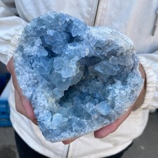3.9lb Natural Blue Celestite Crystal Geode Quartz Cluster Mineral Specimen picture
