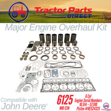 MAJOR ENGINE OVERHAUL KIT comp w John Deere® 6125 MID Powertech Piston #RE524325 picture