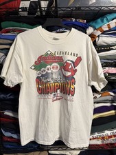 Vintage Cleveland Indians 1998 Central Division Champions Shirt Mens XL MLB picture