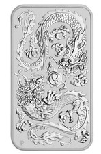 2020 Australia Dragon 1 oz .9999 Fine Silver Rectangle .999 Bar in capsule picture