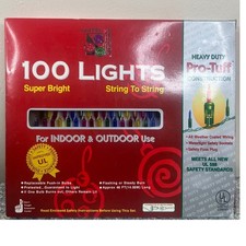 Vintage 1997 Yuletide Traditions 100 Christmas Lights Pro-Tuff Multicolor 46FT picture