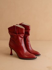 The Jolene | Red Kitten Heeled Western Fall Boot picture