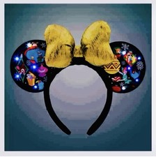 Disney Parks Christmas Light-Up Ornament Bow Mickey Minnie  Ear Headband NEW picture