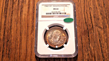 VINTAGE 1946-S B.T. WASHINGTON $.50, NGC SLABBED AND GRADED MS-66 TONED picture