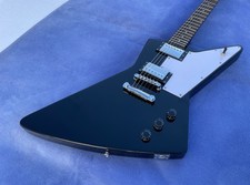 6 String Expl0rer Electric Guitar Bone Nut Glossy Black Finished Solid Body picture