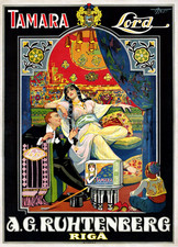 Vintage Tamara Lord Cigarettes Poster 24x36 Art Deco Riga Tobacco Ad Wall Art picture