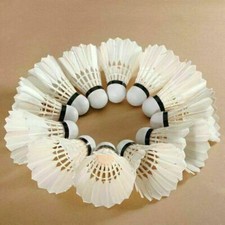 12 PCS White Feather Birdies Badminton Ball Shuttlecocks Sport Training Train picture