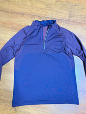 Men’s Lululemon brown Activewear Quarter Zip Mock Neck Stretch Pullover Size M picture