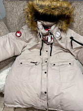 Canada Weathergear Women’s Beige Long Parka Coat Hooded Removable Faux Fur 3X picture