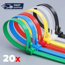 20 Pcs Reusable Cable Zip Ties Nylon Releasable Multi Size Adjustable picture