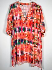 N Natori Women’s Size Large Aurora Challis Sleepshirt 100% Rayon Colorful picture
