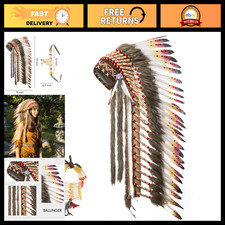 Large Native American Headdress & Choker Set for Men & Women - Costume Accessory picture