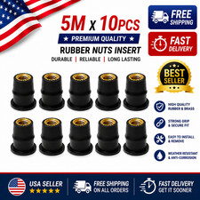 Motorcycle Metric Rubber Well Nuts Windscreen Screws Bolts Cowl M5 10 pcs picture