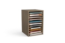 Safco Products Vertical Desktop Sorter, 11 Compartment, Gray Wood 9419GW picture