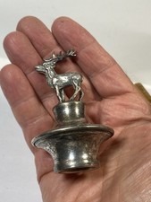 Unusual Vintage English Silver Figural Stag  Bottle Stopper Unmarked No Cork picture