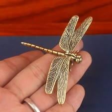 Vintage Brass Dragonfly Figurine Antique Design Style Home & Office Desk Decor picture