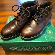 Vintage 90s Eastland Women's Brown Leather Chukka Ankle Boots US 9 M picture