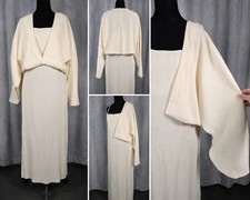 ASTR The Label Medium Cream Pleated Midi Dress Cardigan 2 Piece Set NWT picture