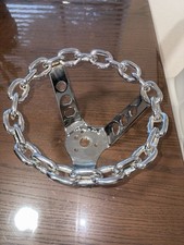 TRUE VTG Original 70s Chrome Lowrider  custom 8” Chain Steering Wheel Very Nice picture