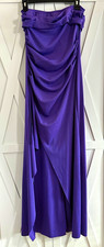 Lulu Women’s Purple Solid Strapless Draped Satin Long Formal Gown Zip L picture