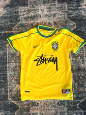 Nike Brazil National Team Soccer Jersey Yellow/Green Size M Made in Thailand picture