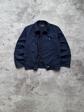 Vintage Yves Saint Laurent Navy Harrington Jacket Bomber Mini YSL Logo Mens L picture