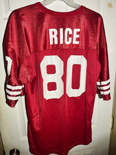 Champion San Francisco 49ers Jerry Rice #80 Jersey Red/White Size 52 picture