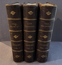 Antique Our Country A Household History 1st Ed. 3 Vol Set Benson Lossing 1875-77 picture