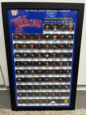 WWF Custom Made LJN Framed Check List Poster.. 11x17 Black Plexi Frame.. WWE picture