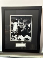 Audrey Hepburn- Breakfast at Tiffany, Framed with Autograph picture