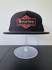 Brixton Ashfield MP Snapback Hat Black Custom Quality Patch Flat Brim picture