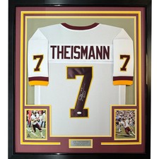 FRAMED Autographed/Signed JOE THEISMANN 35x39 83 MVP White Jersey BAS COA picture