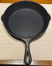 Vintage Griswold No 7 Cast Iron Skillet 701 Large Block Logo Heat Ring Erie PA picture