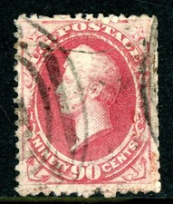 USA 1879 Perry 90¢ Pale Rose Carmine Soft Paper Scott #191 VFU R16 picture