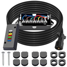 7 Way Trailer Wiring Harness Kit 8 FT with 7 Pin Plug & Junction Box picture