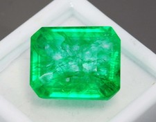 Natural Colombian Green Emerald 12.60 Ct Emerald Cut Loose Gemstone CERTIFIED picture