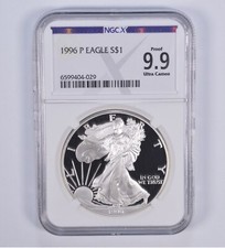 1996-P American Silver Eagle Proof 9.9 NGC X NGCX - Almost PERFECT picture