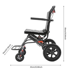Medical Super Light Foldable Wheeled Transport Chair with Carry Bag 100KG picture