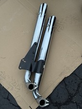 OEM Triumph Rocket III 2300 Stock Exhaust Mufflers PAIR Upper Lower Chrome picture
