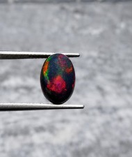 Gorgeous Ethiopian Black Opal Oval Cabochon Spectacular Fire Color Stone 3.30cts picture
