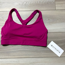 NWT Athleta Ultimate Bra Medium Impact Compression Sports Bra Magenta Pink SizeM picture